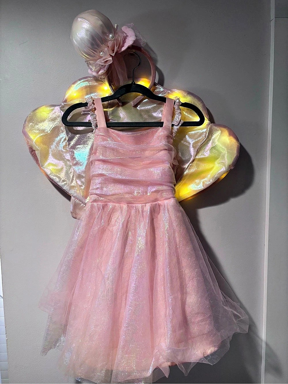 Pottery Barn Kids Light-Up Royal Pearl Tutu Halloween Costume Pink Girls 4-6Y